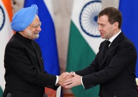 Manmohan Singh i Dmitrij Miedwiediew