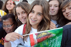 Młodzież portugalska podczas spotkania z papieżem