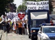 Protest przeciwko likwidacji KWK Halemba