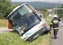 Wypadek autokaru z dziećmi na zakopiance