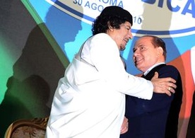 Kadafi i Berlusconi świętowali rocznicę