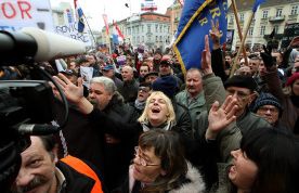 Antyrządowa demonstracja w Zagrzebiu