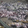 Manifestacja górników idzie ulicami Katowic