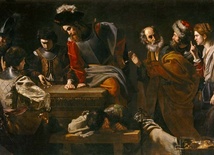 Nicolas Tournier, "Zaparcie się św. Piotra", olej na płótnie, ok. 1625, Muzeum Prado, Madryt 