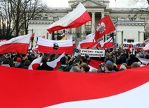 Demonstranci pod Belwederem 