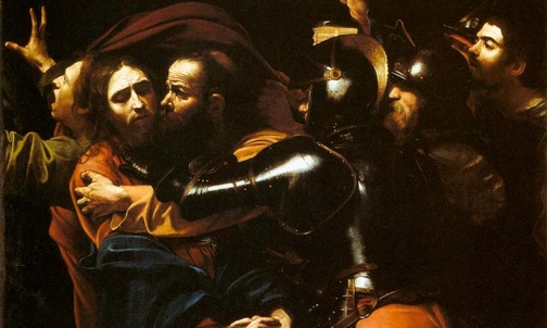 Michelangelo Merisi da Caravaggio, "Pojmanie Chrystusa", olej na płótnie, ok. 1598, Narodowa Galeria Irlandii, Dublin