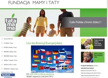 Strona internetowa Fundacji Mamy i Taty, z której można wysyłać protesty