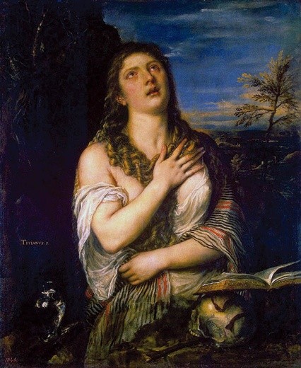 Tycjan (Tiziano Vecellio), „Św. Maria Magdalena pokutująca”, olej na płótnie, ok. 1565, Ermitaż, Sankt Petersburg
