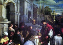 Jacopo da Ponte, zwany Bassano, "Św. Walenty chrzczący św. Lucyllę"
