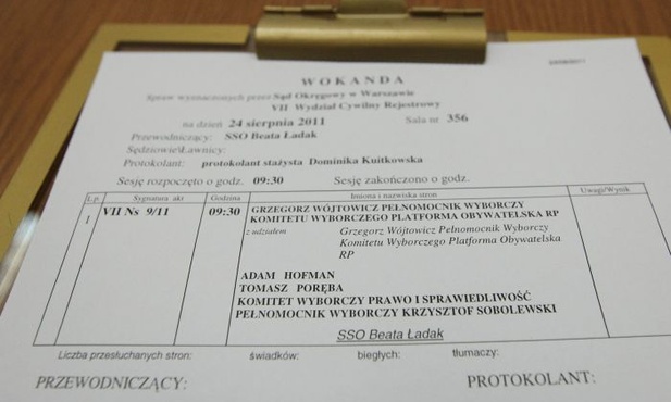 Sąd rozpatruje pozew PO przeciwko PiS