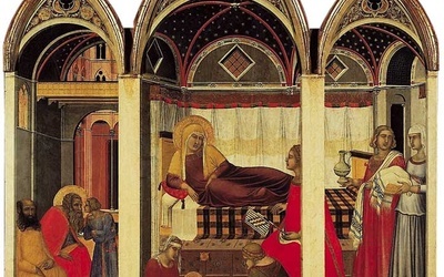 Pietro Lorenzetti „Narodziny Maryi” tempera na desce, 1342 Muzeum Katedralne, Siena