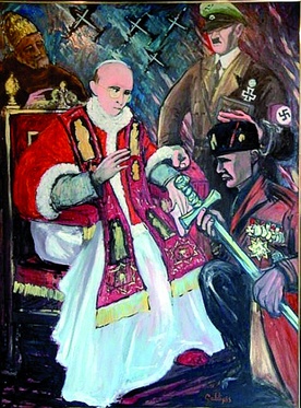 Moshe Galili, „Pius XII błogosławi faszystowską broń”.