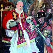 Moshe Galili, „Pius XII błogosławi faszystowską broń”.