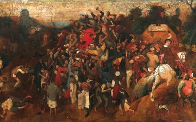 Pieter Breughel Starszy, „Wino w Dniu Świętego Marcina”, olej na płótnie, 1565–1568, Muzeum Prado, Madryt