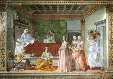 Domenico Ghirlandaio (Domenico Bigordi), "Narodzenie św. Jana Chrzciciela"