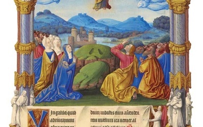 Wniebowstąpienie. Godzinki księcia de Berry, folio 184 r., XV wiek