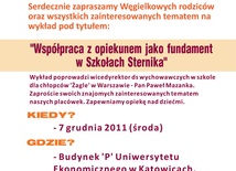 Wykład pt: "Współpraca z opiekunem jako fundament w szkołach Sternika" - 7 grudnia