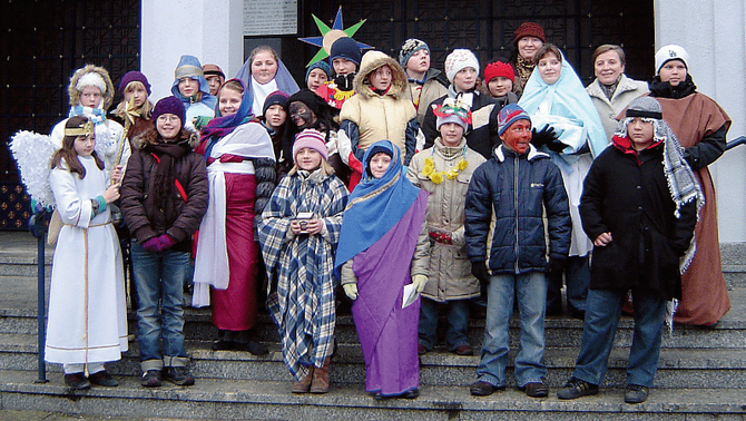 Kolędnik w boliwijskim poncho