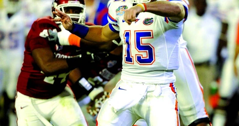 Tim Tebow jest zawodnikiem drużyny Florida Gators