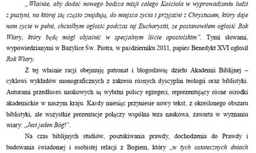 Akademia Biblijna - Idea