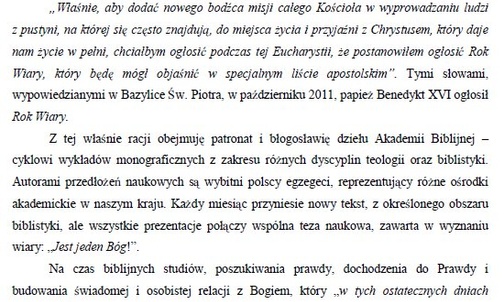 Akademia Biblijna - Idea