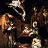 Caravaggio (1571–1610), „Boże Narodzenie ze świętymi Franciszkiem i Wawrzyńcem” (1609)