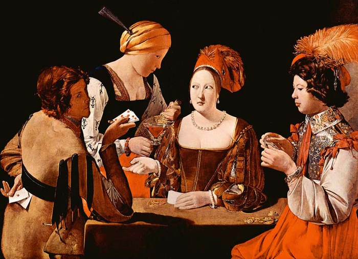 Georges de La Tour (1593–1652), „Oszust z asem karo” około 1636, Luwr, Paryż