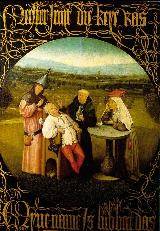 Hieronim Bosch (1450-1516), "Leczenie głupoty"