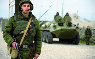 Rosyjscy żołnierze w jednej z baz w Abchazji