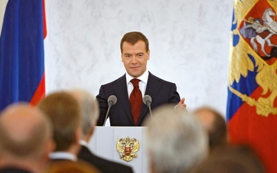 Prezydent Miedwiediew przemawia na Kremlu