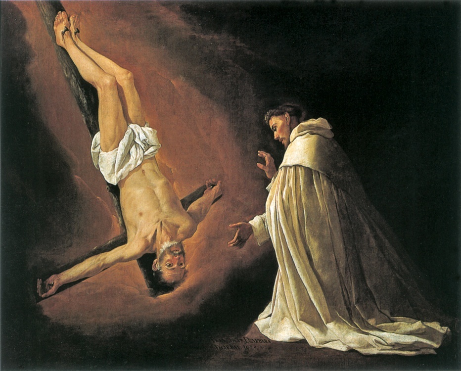 Francisco de Zurbaran, „Objawienie Apostoła Piotra przed świętym Piotrem Nolasco”, 1629