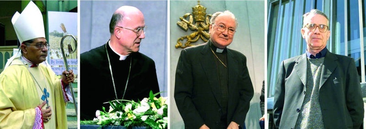 abp Ivan Dias, kard. Tarcisio Bertone, kard. William Levada, o. Federico Lombardi