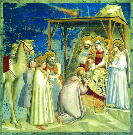 Giotto di Bondone, Adoracja Trzech Króli (fragment)