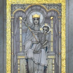 Mozaika na ambonie, przedstawiająca Matkę Bożą  z Walsingham