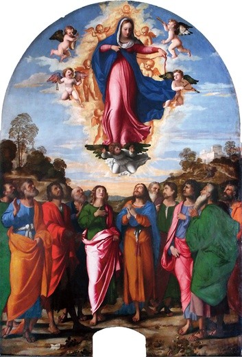 Jacopo Palma Vecchio „Wniebowzięcie Maryi”  olej na desce, 1512–1514 Galeria Akademii, Wenecja 