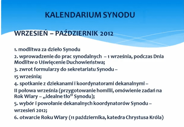 Schemat prac II Synodu Archidiecezji Katowickiej