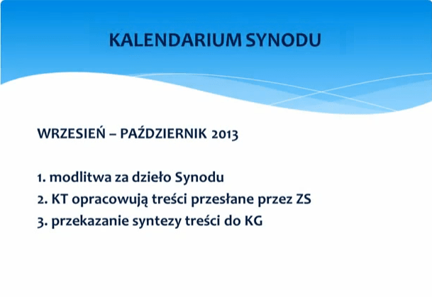 Schemat prac II Synodu Archidiecezji Katowickiej