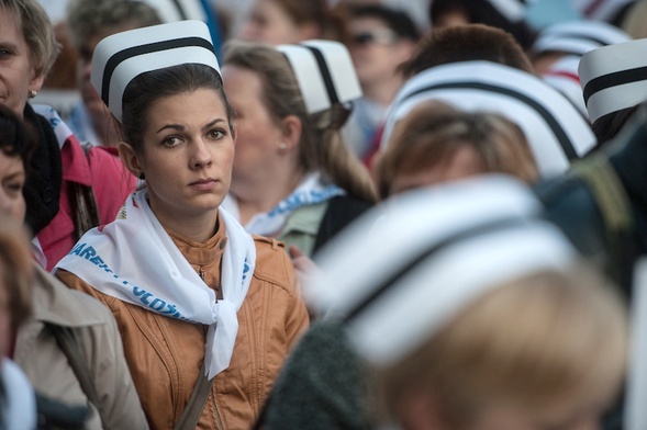 Protest pielęgniarek i położnych.