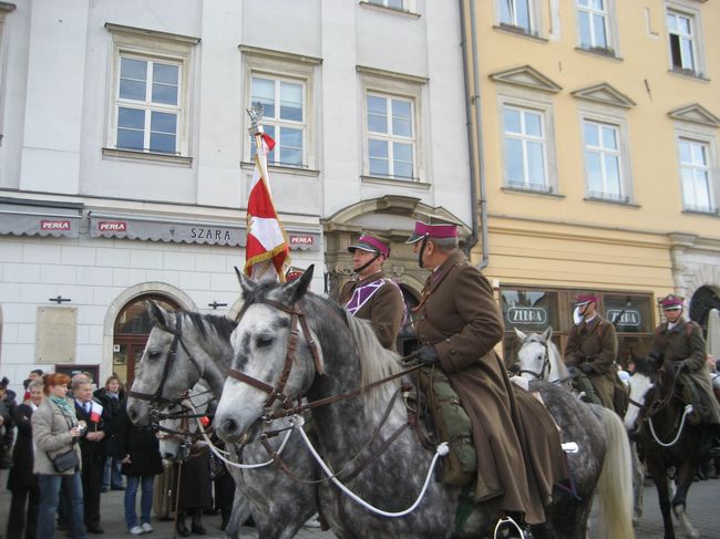 Świętowanie niepodległości na krakowskim Rynku Głównym