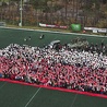 Chorzów, 11 listopada. Żywa flaga na Stadionie Śląskim