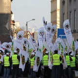 Protest związkowców przed Śląskim Urzędem Wojewódzkim