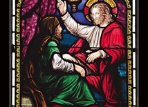 Rozmowa Jezusa z Nikodemem – witraż z kościoła St. Denys w Yorku