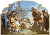 Giovanni Battista Tiepolo „Jan Chrzciciel nauczający” fresk, 1732–1733, kaplica Colleonich, Bergamo 