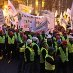 Demonstracja związkowców w Katowicach