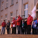 Demonstracja związkowców w Katowicach