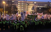 Demonstracja związkowców w Katowicach