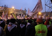 Demonstracja związkowców w Katowicach
