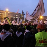 Demonstracja związkowców w Katowicach