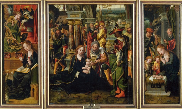 Pieter Coecke van Aelst  „Zwiastowanie, Pokłon Trzech Króli, Narodzenie”,