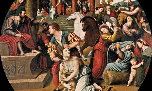 Juan Vicente Masip „Męczeństwo św. Agnieszki” olej na desce, 1540–1545, Muzeum Prado, Madryt